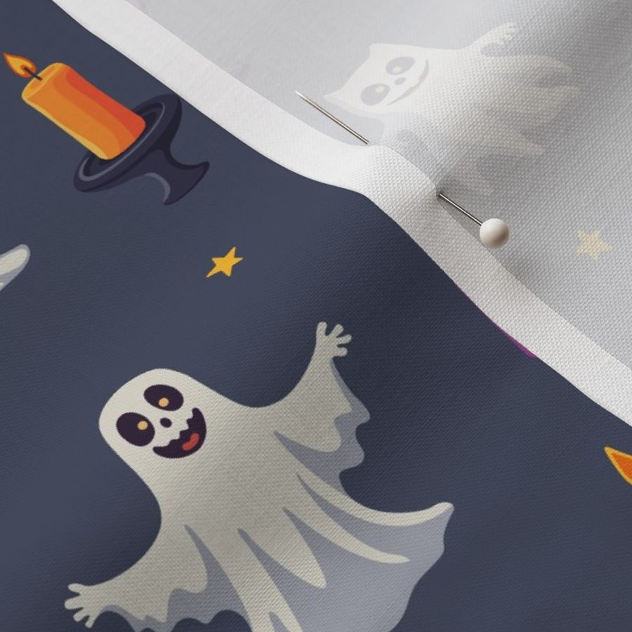 Halloween Pattern with ghosts and candles