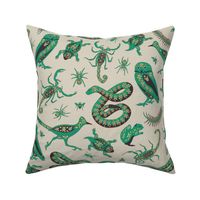 Scorpions, Rattlesnakes, Roadrunners - Southwest Desert Animals in Jade Green