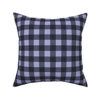 1 inch Buffalo check - black plaid on perwinkle light violet