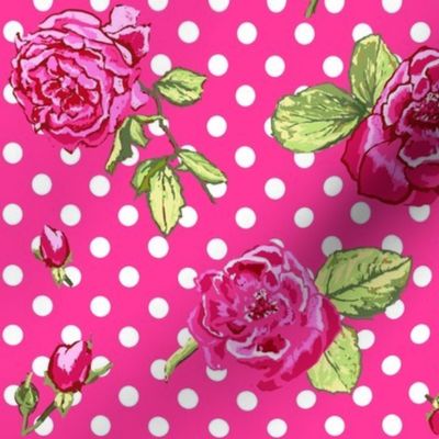 pink roses_with_dots