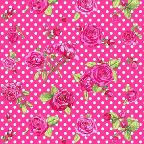 pink roses_with_dots
