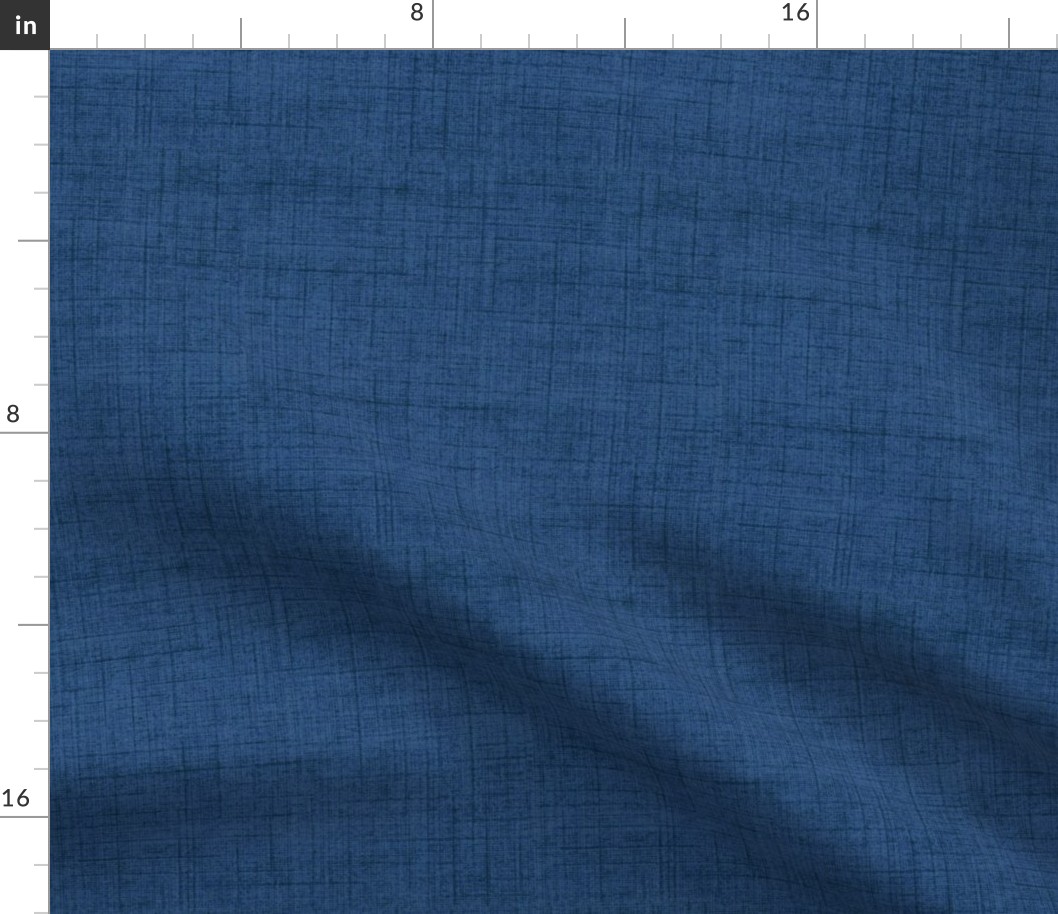 Linen - midnight blue, stonewashed woven threads