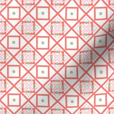 Ethnic Checkered Batik - Pink Sage