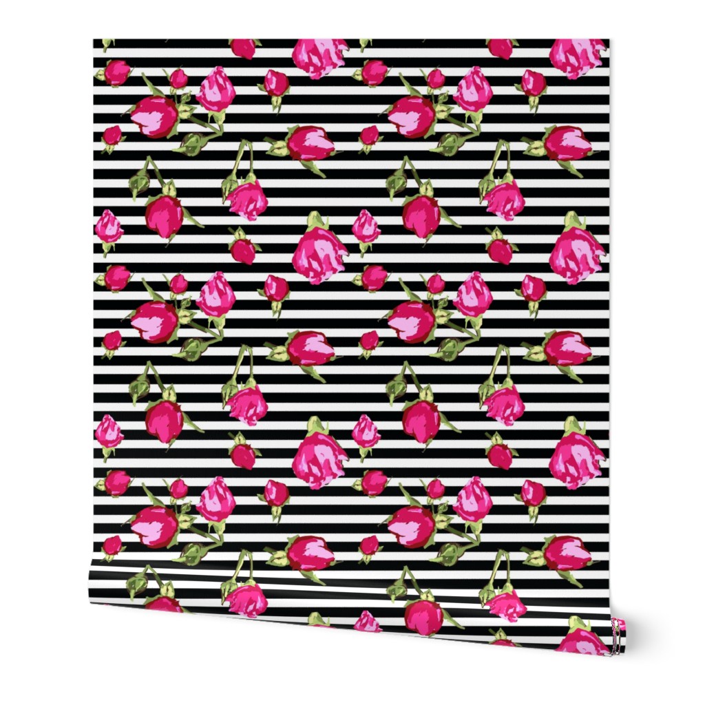 buds floral geopmetric stripe