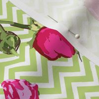 chevron buds roses floral