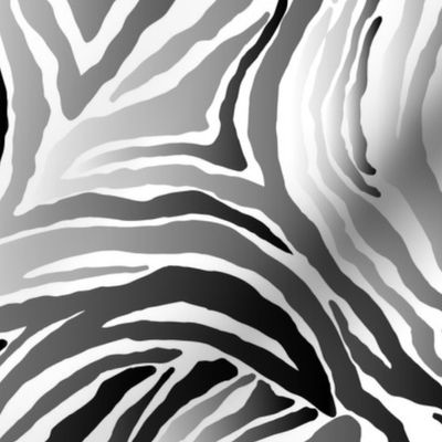 Black and Gray Zebra Print -Large Scale