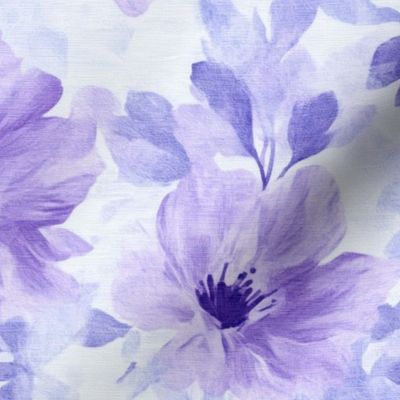 Purple Flower Floral Seamless Pattern