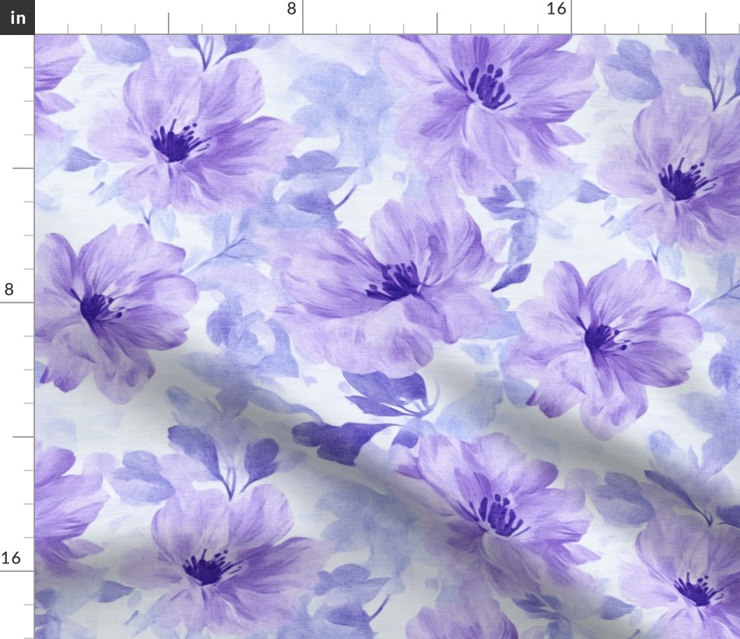 Purple Flower Floral Seamless Pattern