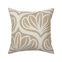 Funky Retro Bohemian Block Print Lotus, Behr Riviera Beach on Weathered White