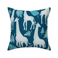 Gentle Giraffe Jungle In A Blue Tone ( Medium )