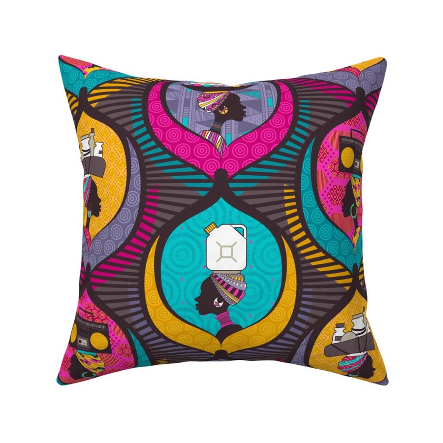 African Ladies (Please zoom for detail) Fabric | Spoonflower