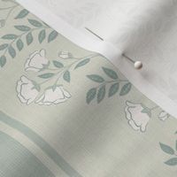 Lianna - Cambridge Blue - small repeat - Farmhouse Floral Vine Stripe