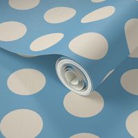 Polka Dots - Small - Ivory and Baby Blue