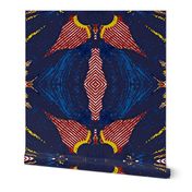 Night Bloomer, blue, red, goldenrod - large
