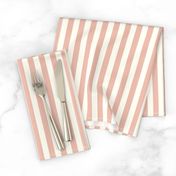 Small Cabana stripe - Raja pink and cream white - Candy stripe - Awning stripes - nautical - Striped wallpaper - resort coastal sunbrella tiki vertical pink stripe