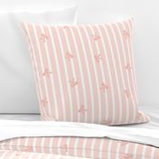 Coquette Bows on Stripes - Soft Coral Preppy Grandmillennial Baby Girl