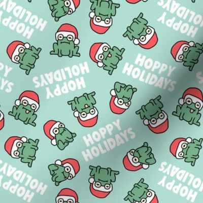 Hoppy Holidays - Christmas Frogs - mint - LAD24