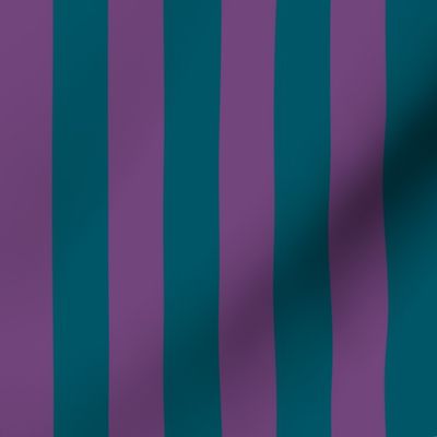 Mauve and Dark Teal 1-inch stripes