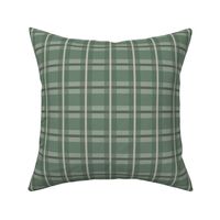 Cozy holiday plaid - (SMALL) - green gray cream colors