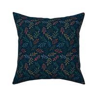 Tumbling Pine Trees In Navy - Small