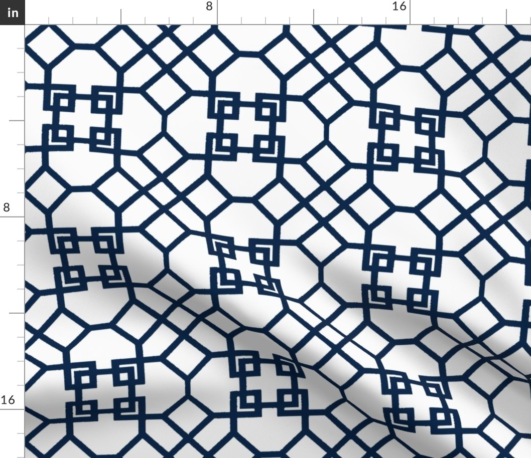 Lattice- Navy/White-Large