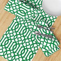 Imperial Trellis-Green/White-Reverse-Large