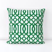 Imperial Trellis-Green/White-Reverse-Large