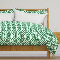 Imperial Trellis-Green/White-Reverse-Large