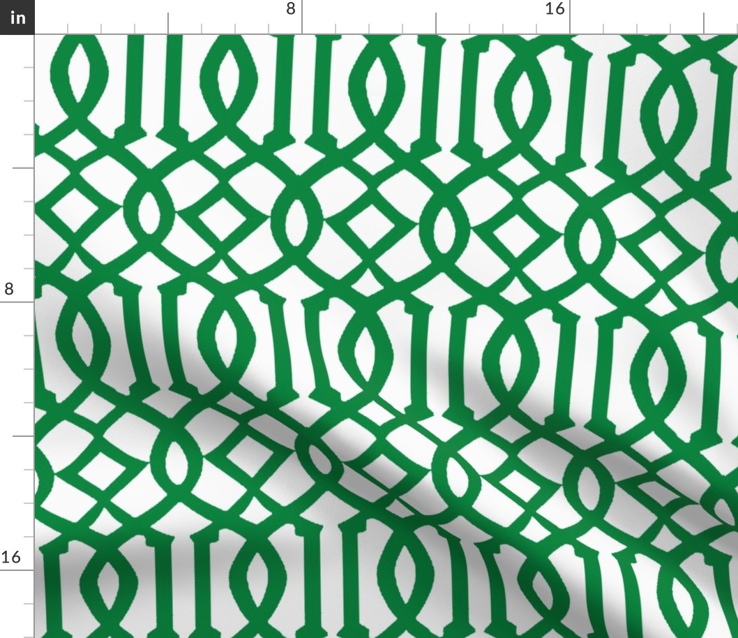 Imperial Trellis-Green/White-Reverse-Large