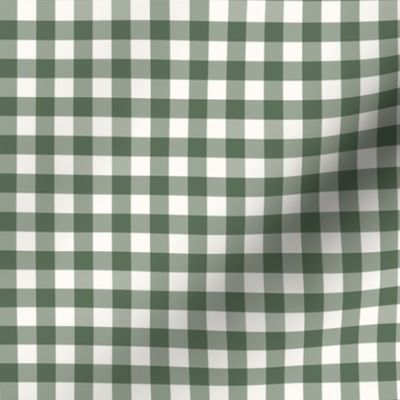 .375" Forest Green & Cream Gingham Check - Dark Green Buffalo Check