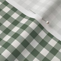 .375" Forest Green & Cream Gingham Check - Dark Green Buffalo Check