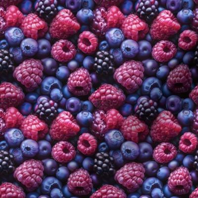 Vibrant Berry Painting - Fresh and Lush Fruit Art for a Burst of Color