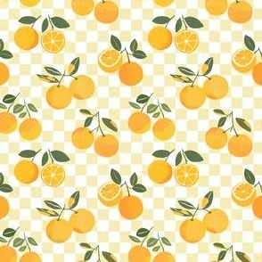 Retro Check Kitchen - Oranges On Yellow