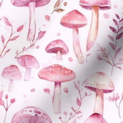 Pink Mushroom Rosy Bonnet Mycena Rosea Whimsical Cottagecore Shabby Chic