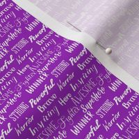 (micro scale) power words - white on purple