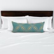 Boho Chic - Refined Bohemian Leaf Flower Turqoise Teal Geometric Boho (L)