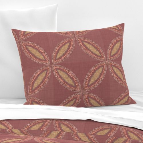 Boho Chic - Refined Bohemian Leaf Flower Dark Mauve Plum Geometric Boho (L)