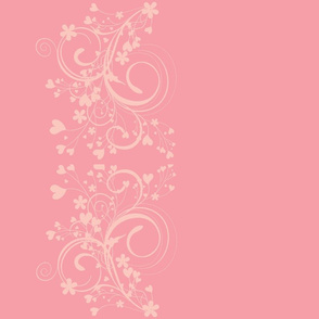 floral border - pastel pink