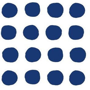 Big Bold Polka Dot Rows white-navy