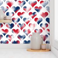 Dominican Republic Spray Paint Hearts Flag Colours