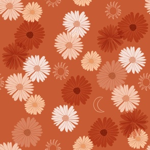 Boho Flowers on Cinnamon large