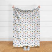 Colorful Pet Paw Print Pattern - Whimsical Animal-Themed Design