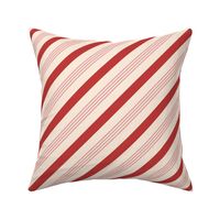 Candy Stripe (L) Pale Ivory Cream & Bright Holly Red - Jolly Season