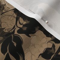 Goth Home Brown Floral Wallpaper Vampire Style Gothic Flowers Spooky Edgy