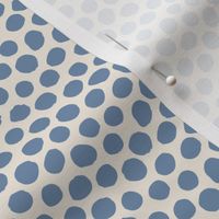 (Small) Hand Drawn Polka Dots - Soft Blue