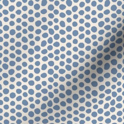 (Small) Hand Drawn Polka Dots - Soft Blue