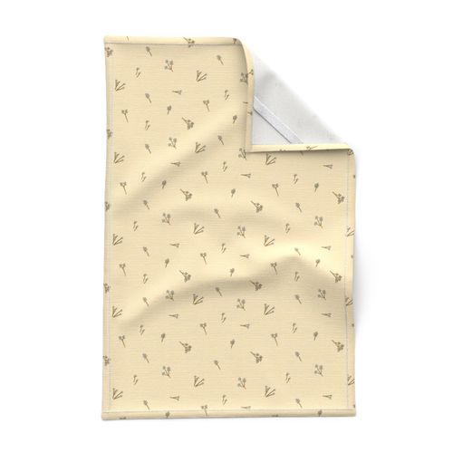 Scattered Baby's Breath - Beige Background - Cheater Quilt Scale