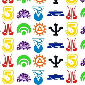 Babylon 5 multi-coloured logos