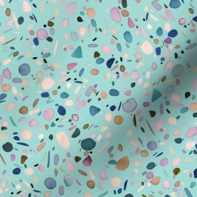 Terrazzo Abstract Blue Tint Small