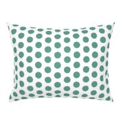 Close Set Fuzzy Polka Dots Sage Green on White Small Scale